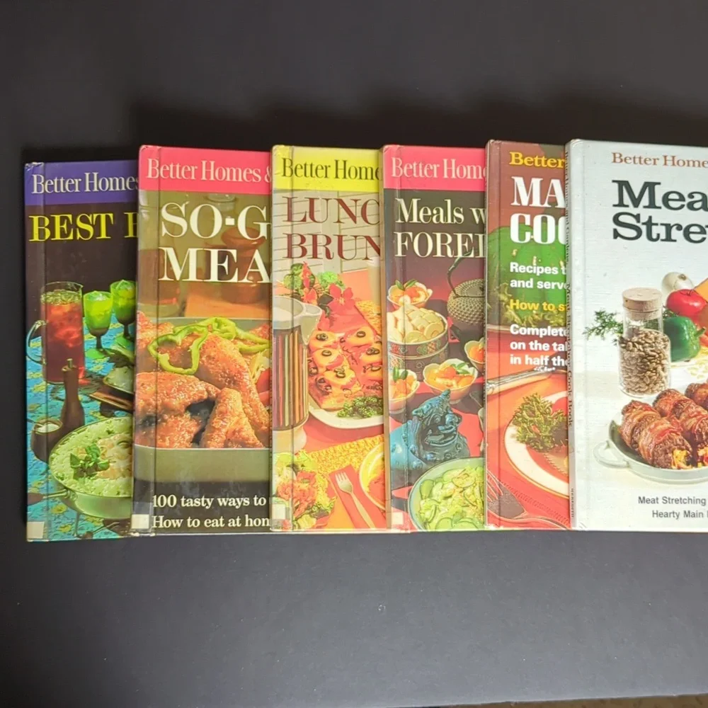Better Homes and Gardens Set of 6 Vintage Cookbooks 1963 x4 1973 1974 Hardbacks